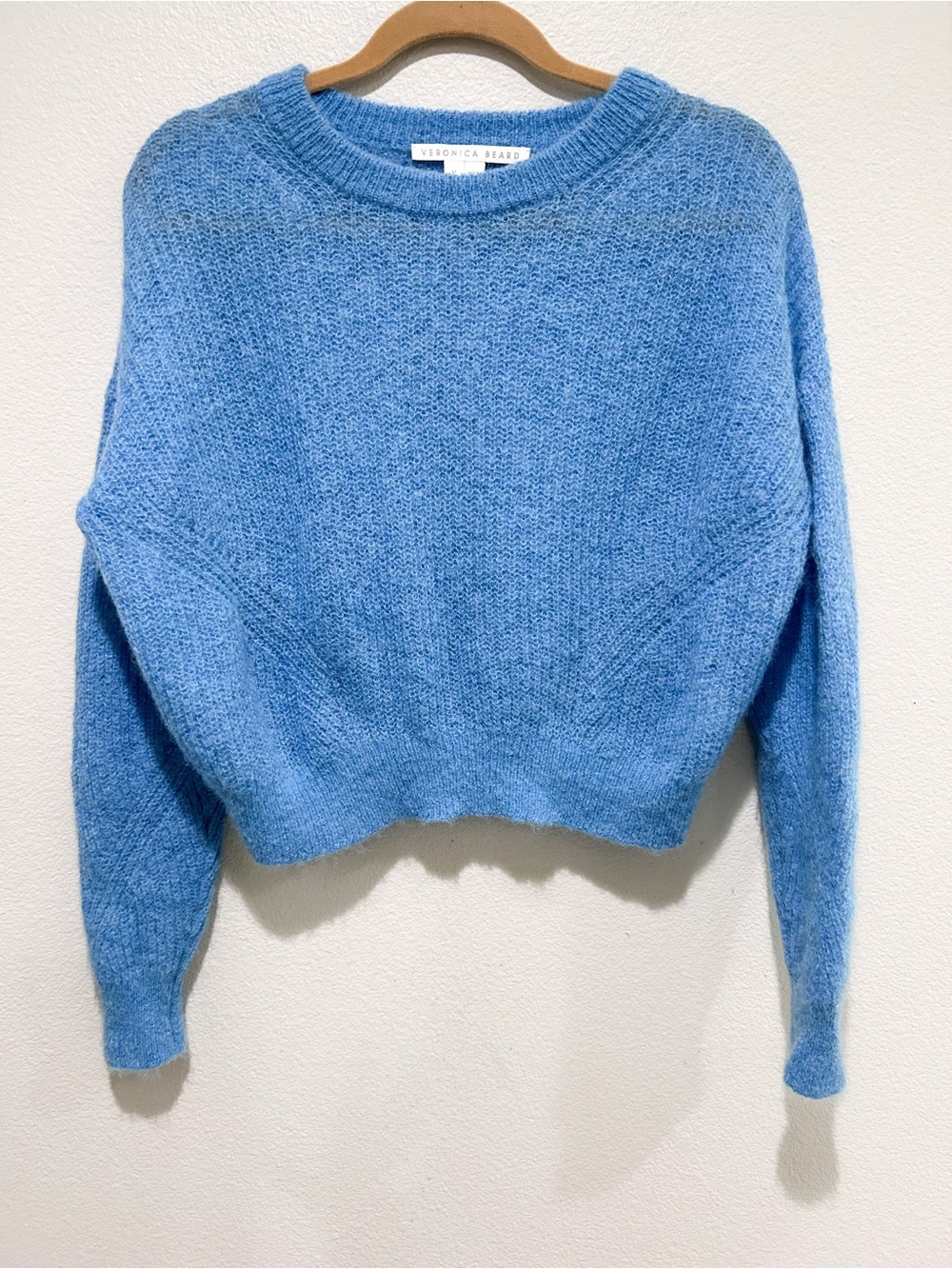 Veronica Beard Blue Melinda crew neck sweater alpaca super-kid mohair